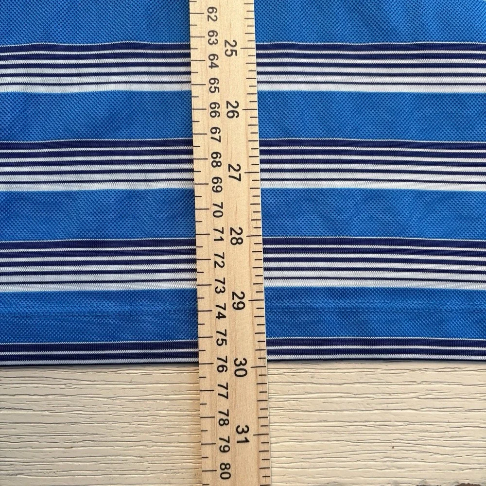 Nike Golf Polo Shirt Mens 2XL Blue Striped Dri-FIT Tour Performance 639710-406